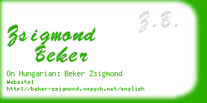 zsigmond beker business card